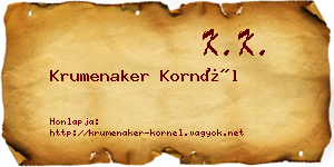 Krumenaker Kornél névjegykártya