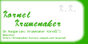 kornel krumenaker business card
